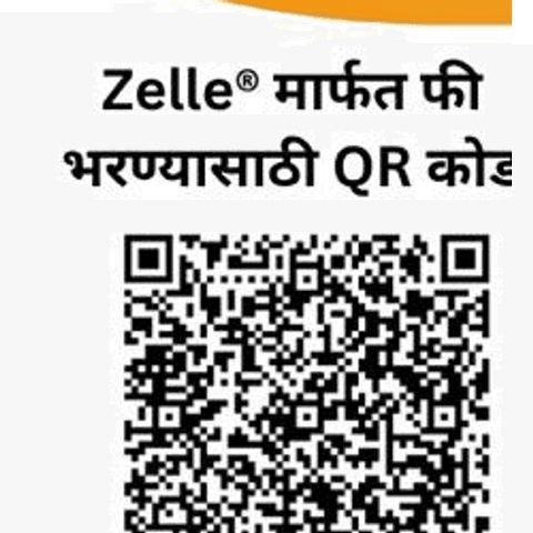 Zelle QR code to pay Milwaukee Marathi Shala fees